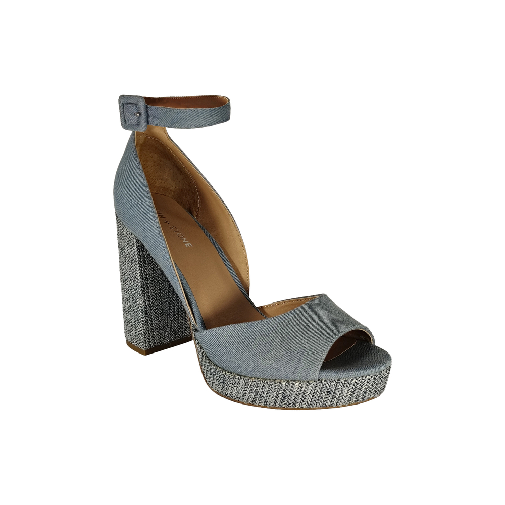Sun + Stone Women's Reemaa Peep Toe Block Heel Platform Sandals